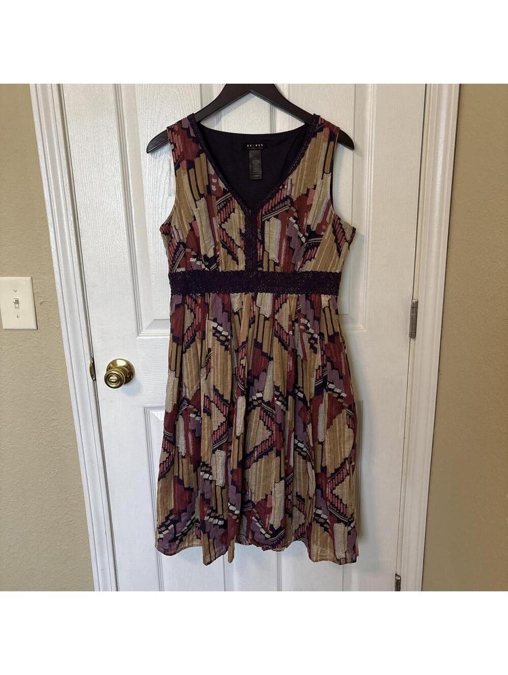 Axcess multicolored A-line dress with a boho vibe 100% cotton